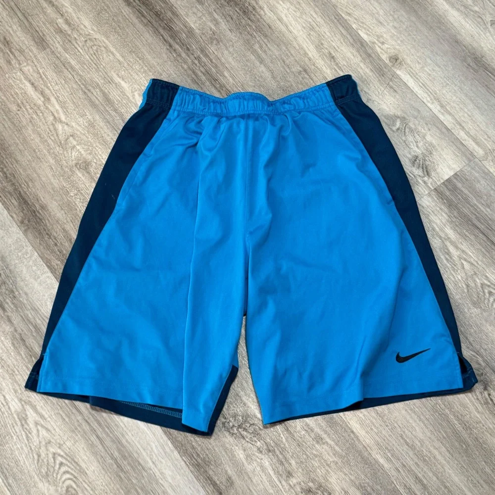 Nike Dri Fit Basketball Shorts Men Blue Athletic Gym Workout Size‎ LT GL